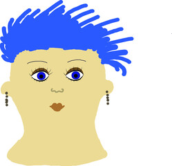 A man with blue eyes and hair. Vector file.