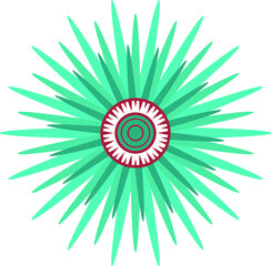 Abstract flower of green color.  Vector file for designs.