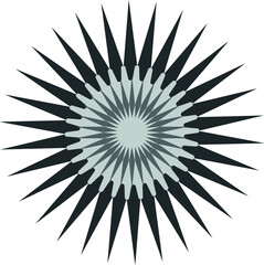 Obraz premium Abstract star in black and white shades. Vector file.
