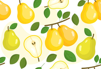 Seamless pattern with pear