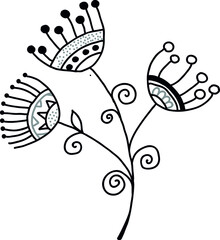 A plant in the ethno style. Vector file for designs.