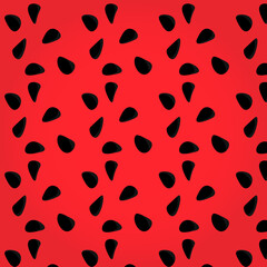 Watermelon vector hand-drawn texture with seeds. Colorful juicy summer tropical vector pattern