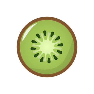 slice of kiwi fruit logo icon illustration design