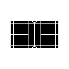 Badminton court icon. solid icon style. suitable for Badminton symbol. simple design editable. Design template vector