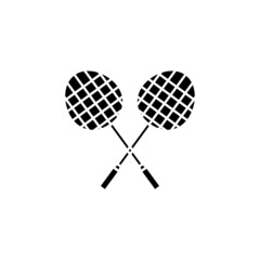 Racket icon. solid icon style. suitable for Badminton symbol. simple design editable. Design template vector