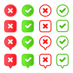 Check and cross mark symbol collection