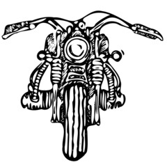 Fototapeta na wymiar motocykl motorbike hand drawing