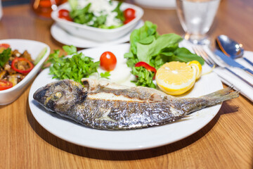 fish served on a plate