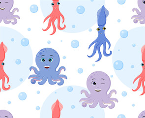 Octopus seamless pattern