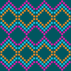 vintage square colourful fabric pattern

