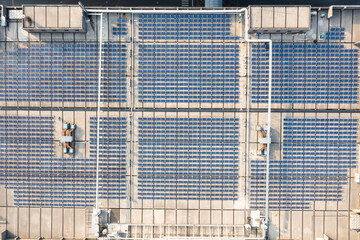 solar panels on factory roof top