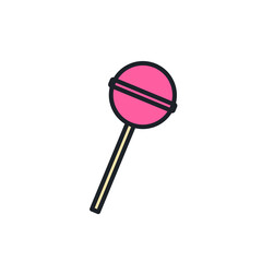 Lollipop icon. Candies and sweets isolated line color icons