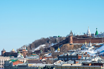 Panorama of Nizhny Novgorod on a clear winter day