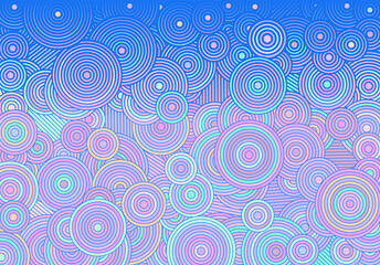 Naklejka premium Abstract psychedelic background with circles and lines of various widths in modern optical illusion style.