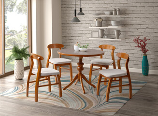 3D rendering of Dining room interior. interior design .dinning table