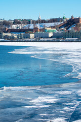 Panorama of Nizhny Novgorod on a clear winter day
