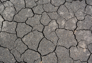 Cracks in the dried soil,Thailand