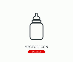 Feeding bottle vector icon. Editable stroke. Symbol in Line Art Style for Design, Presentation, Website or Apps Elements, Logo. Pixel vector graphics - Vector