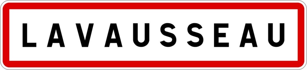 Panneau entrée ville agglomération Lavausseau / Town entrance sign Lavausseau