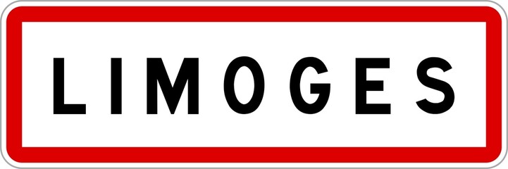 Panneau entrée ville agglomération Limoges / Town entrance sign Limoges