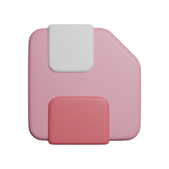 Floppy disk save file 3d icon rendering illustration