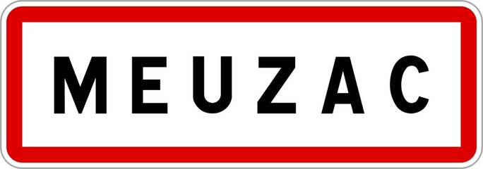 Panneau entrée ville agglomération Meuzac / Town entrance sign Meuzac
