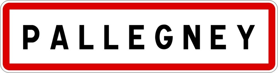 Panneau entr&eacute;e ville agglom&eacute;ration Pallegney / Town entrance sign Pallegney