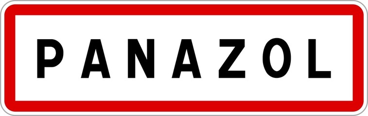 Panneau entrée ville agglomération Panazol / Town entrance sign Panazol