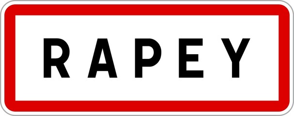 Panneau entrée ville agglomération Rapey / Town entrance sign Rapey