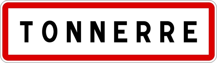 Panneau entrée ville agglomération Tonnerre / Town entrance sign Tonnerre