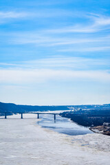 Obraz premium Panorama of Nizhny Novgorod on a clear winter day
