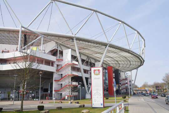 Photo of BayArena, home stadium of football club Bayer Leverkusen before match of UEFA Europa League