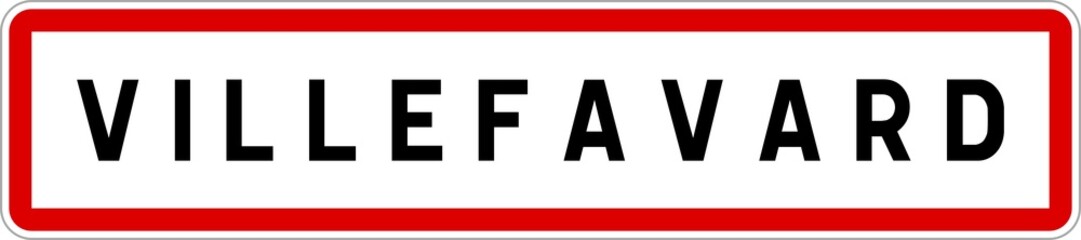 Panneau entrée ville agglomération Villefavard / Town entrance sign Villefavard