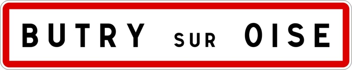 Panneau entrée ville agglomération Butry-sur-Oise / Town entrance sign Butry-sur-Oise