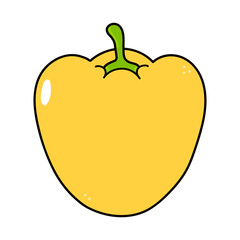 Cute funny pepper character. Vector hand drawn traditional cartoon vintage, retro, kawaii character illustration icon. Isolated on white background. Pepper character concept