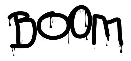 Boom colored Graffiti tag. Abstract modern street art decoration performed in urban painting style.