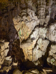 Interior view of the great caves of Nerja, Andalusia, Spain