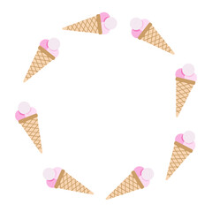 Summer frame with ice cream