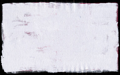 Realistic Canvas Scan Texture With Black Frame. Grunge Rough Distressed Grain Texture.