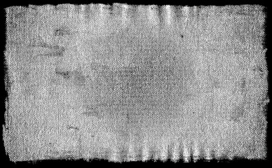 Realistic Canvas Scan Texture With Black Frame. Grunge Rough Distressed Gray Tone Grain Texture.