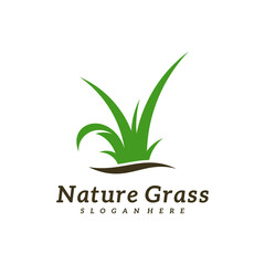 Fototapeta na wymiar Nature Grass logo design vector, Creative Grass logo design Template Illustration