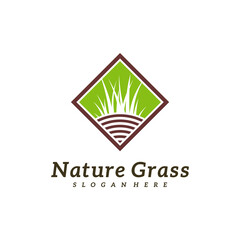 Nature Grass logo design vector, Creative Grass logo design Template Illustration