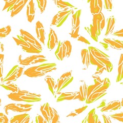 Brush Strokes Leaf Seamless Pattern Design