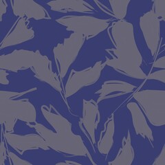 Brush Strokes Leaf Seamless Pattern Design