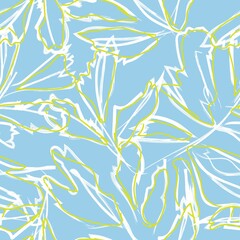 Brush Strokes Leaf Seamless Pattern Design