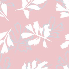Brush Strokes Leaf Seamless Pattern Design