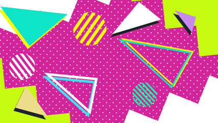 Abstract Pattern Memphis Retro Style 80s Background