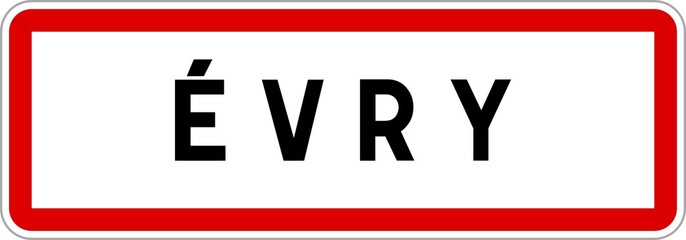 Panneau entrée ville agglomération Évry / Town entrance sign Évry