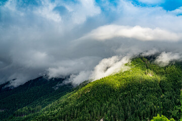 grüne berge in sonnenlicht