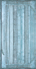 Old blue wooden door with dry paint